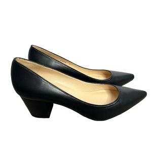 Jon josef black pump 2353 size 7 black pointed pump block heels womens‎